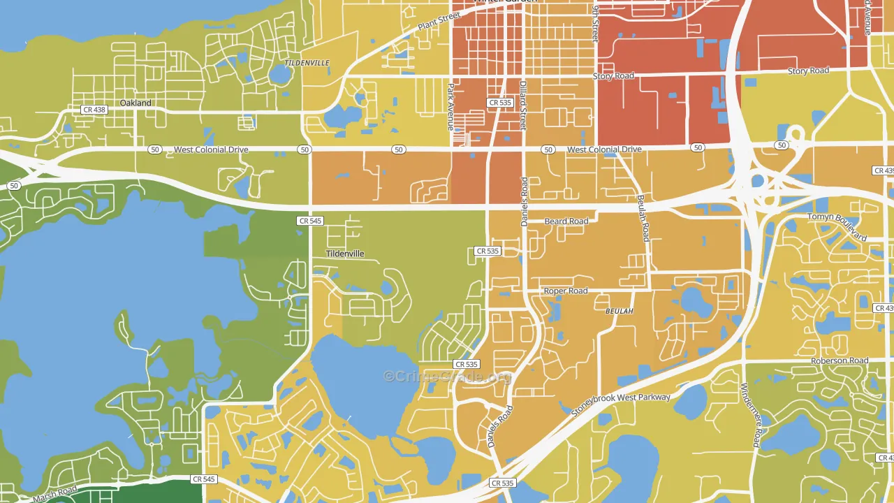 Tildenville, FL Map of Murder Rates