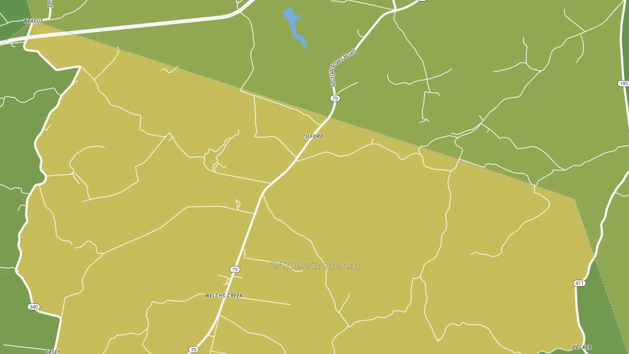 Tilford, KY Map of Murder Rates