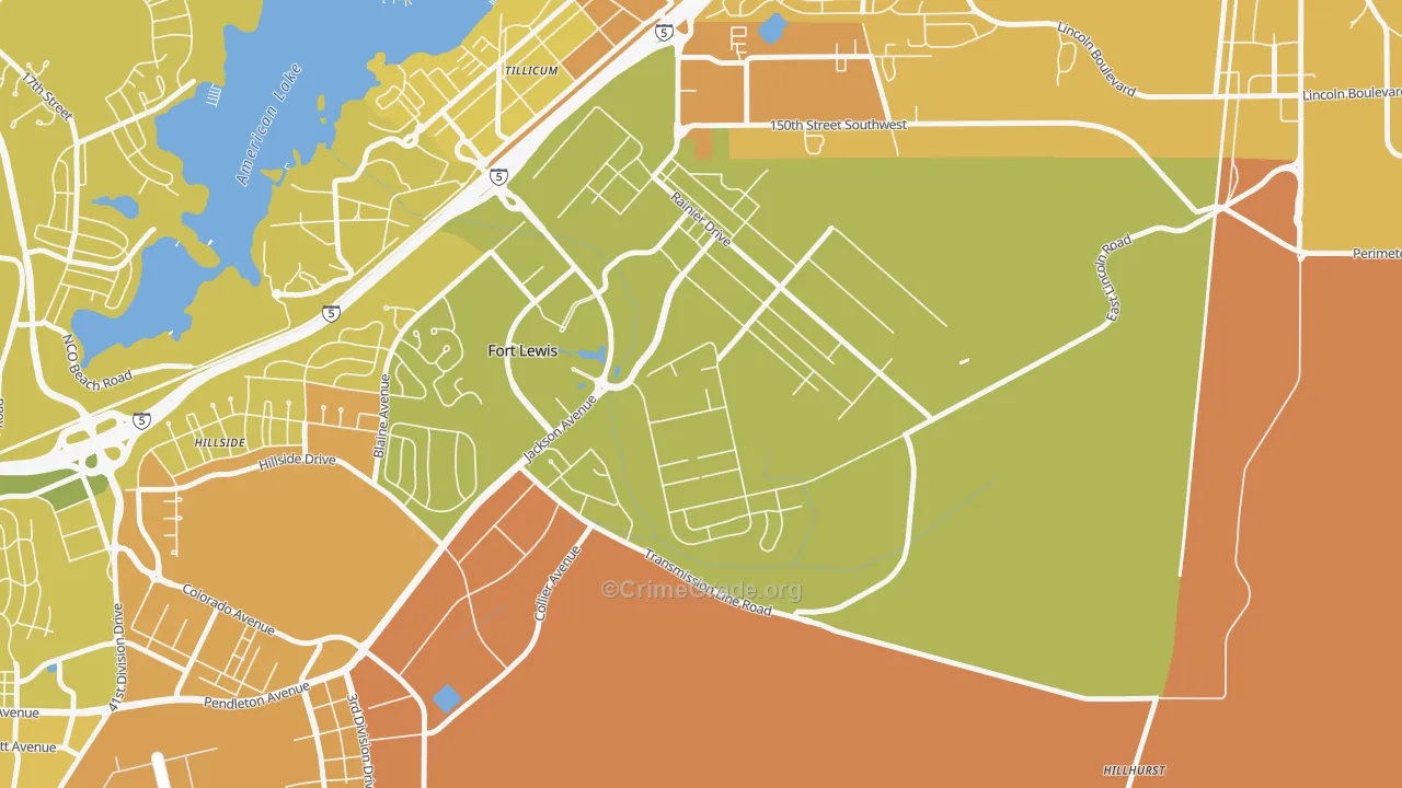 Tillicum, WA Map of Murder Rates