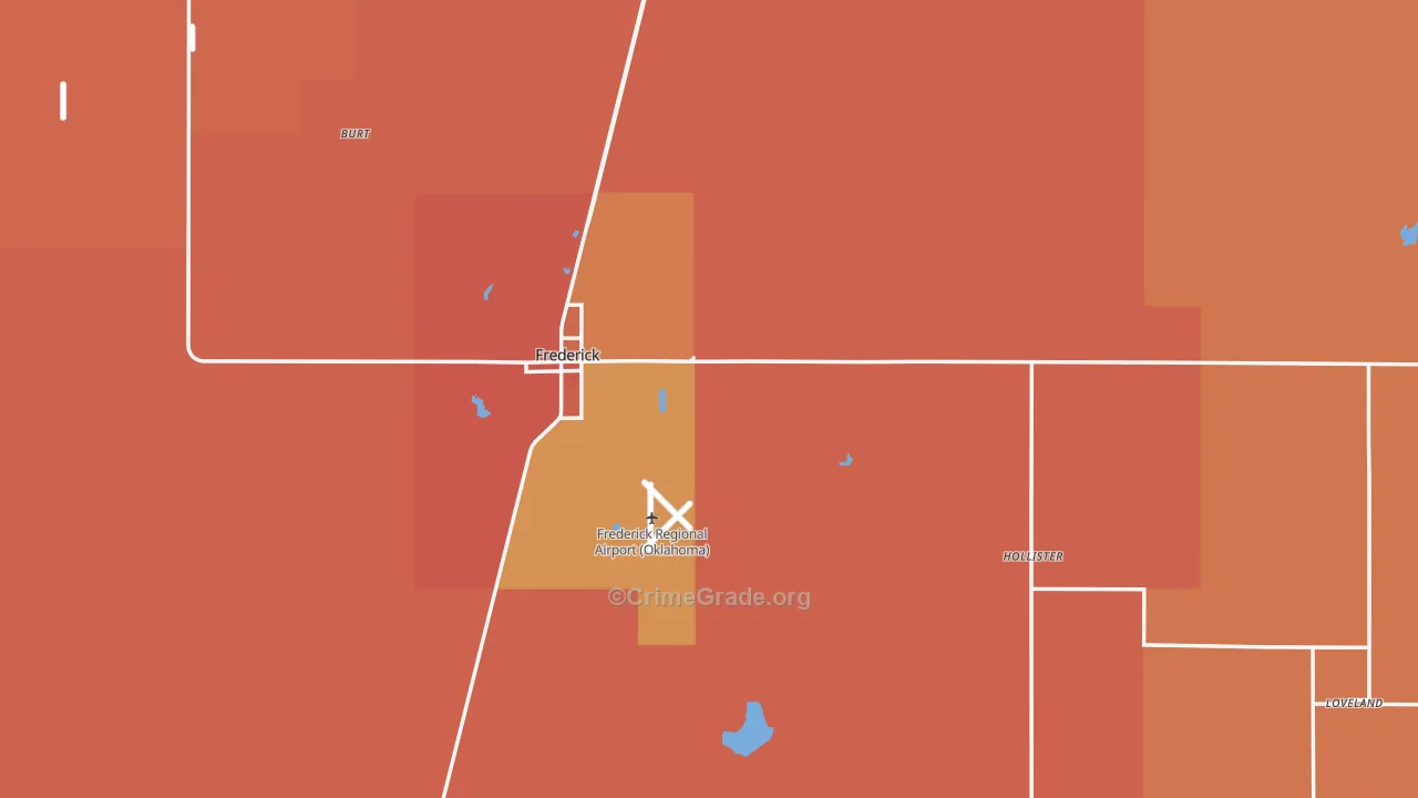 Tillman County, OK Map of Murder Rates