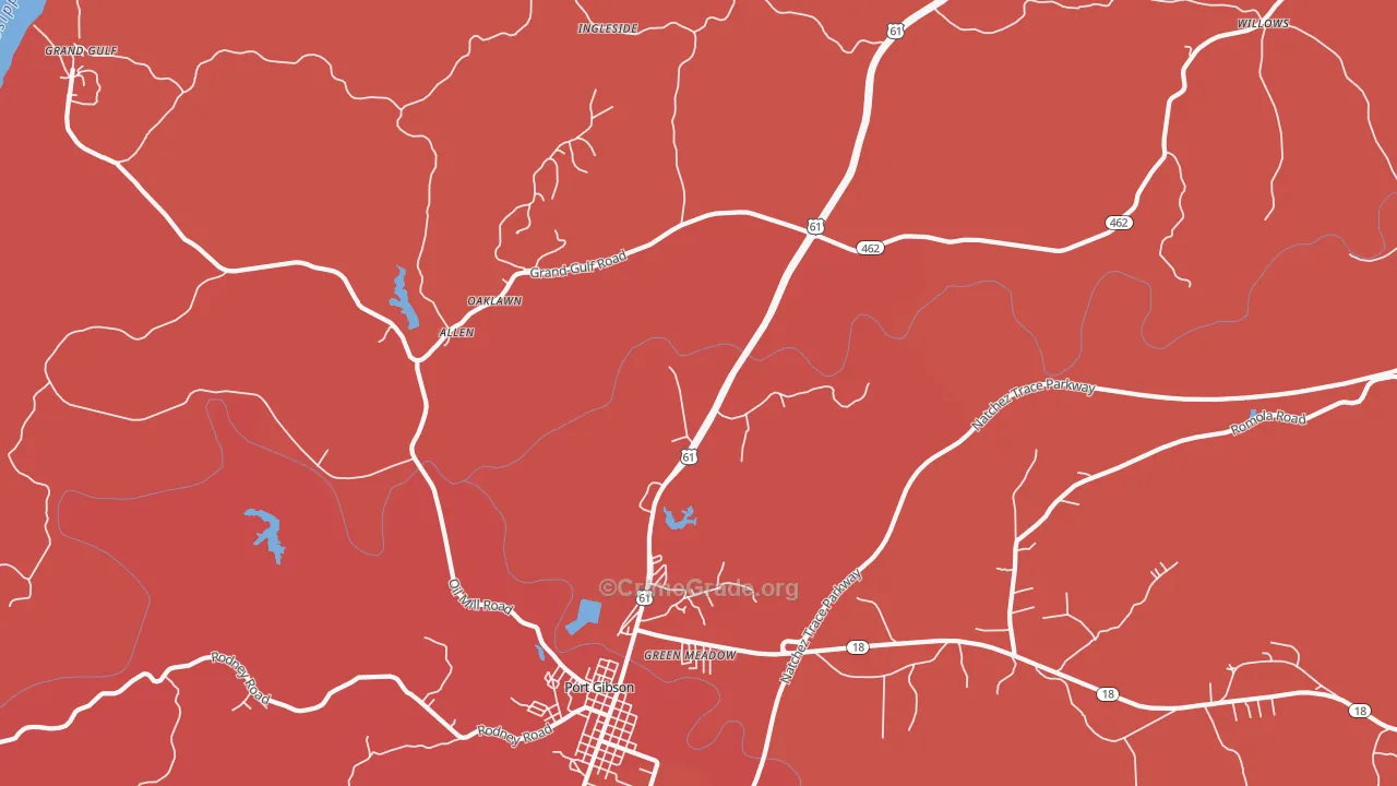 Tillman, MS Map of Murder Rates
