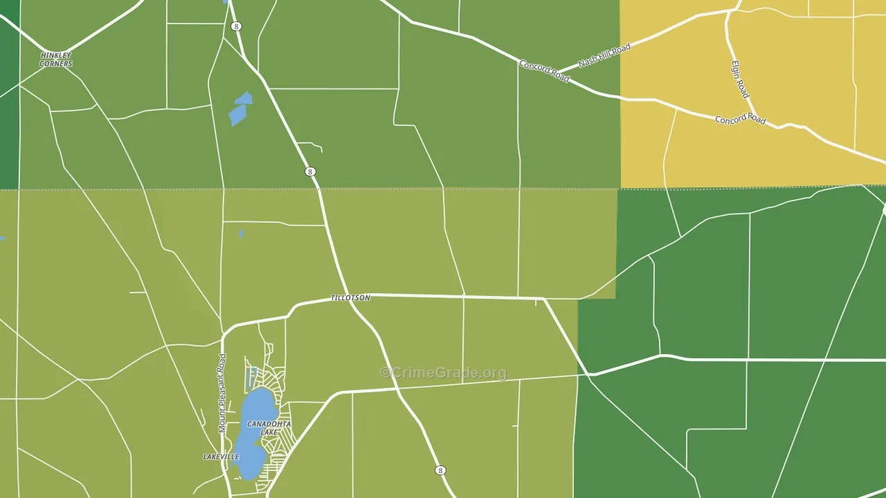 Tillotson, PA Map of Murder Rates