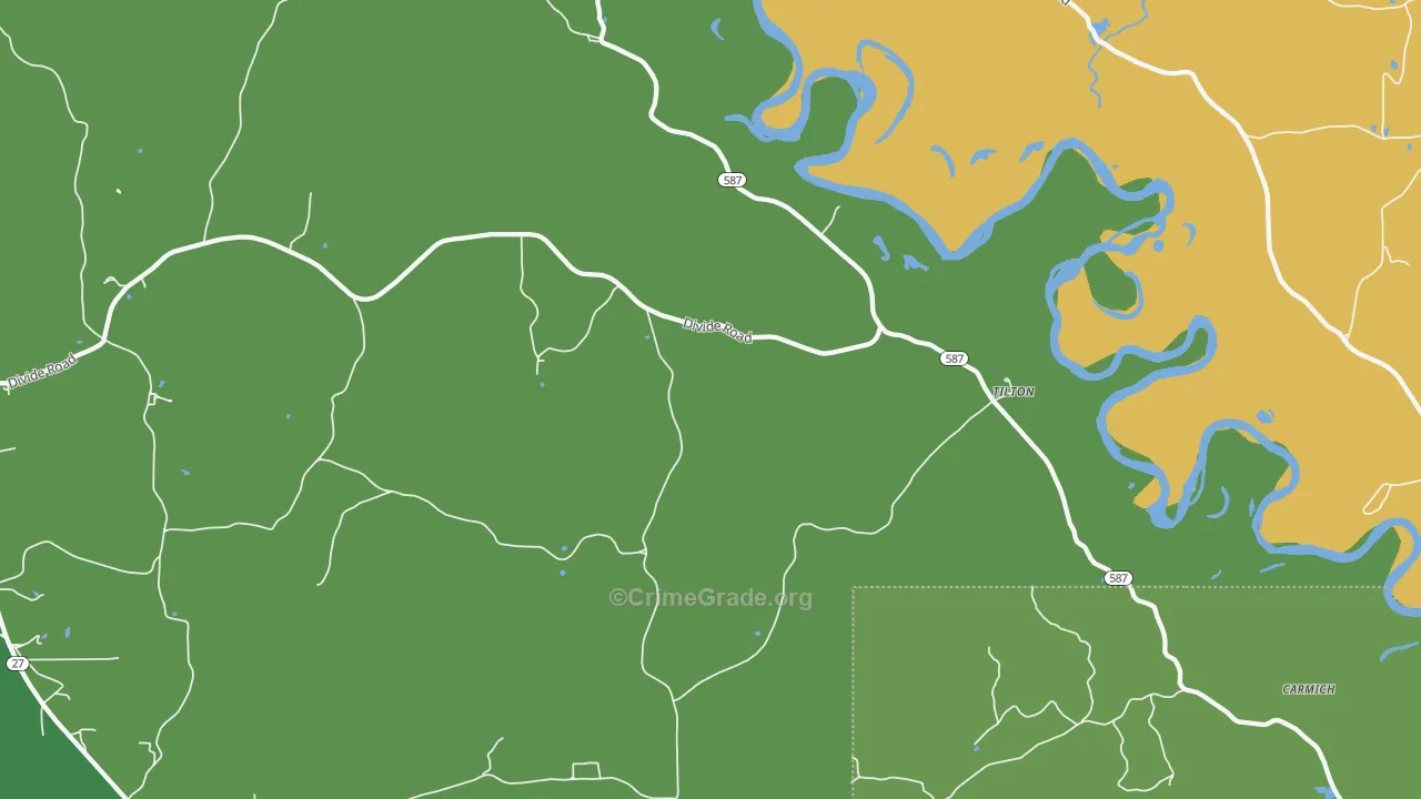 Tilton, MS Map of Murder Rates