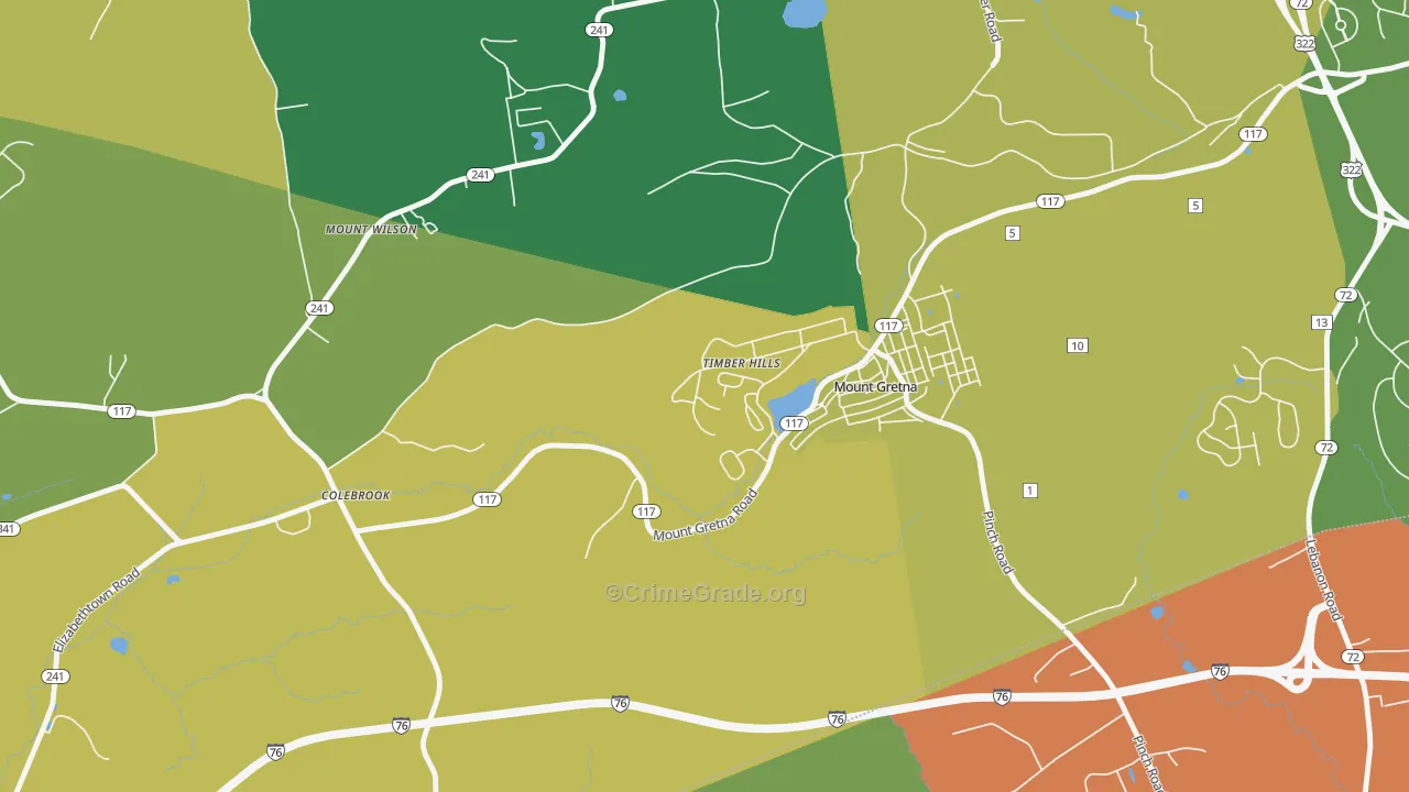 Timber Hills, PA Map of Murder Rates