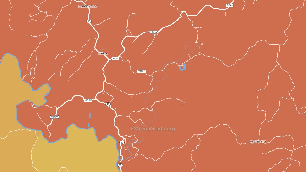 Timber, MO Map of Murder Rates