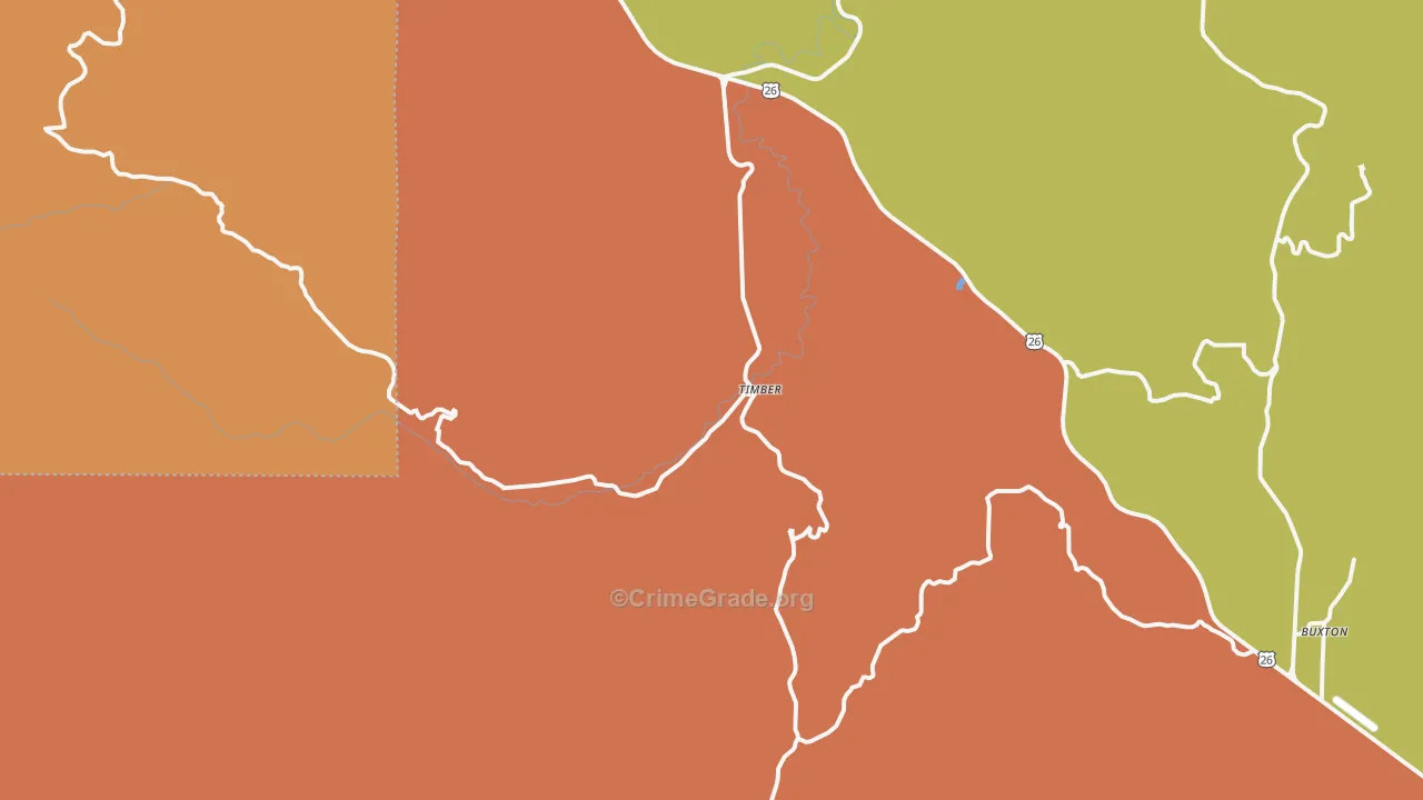 Timber, OR Map of Murder Rates