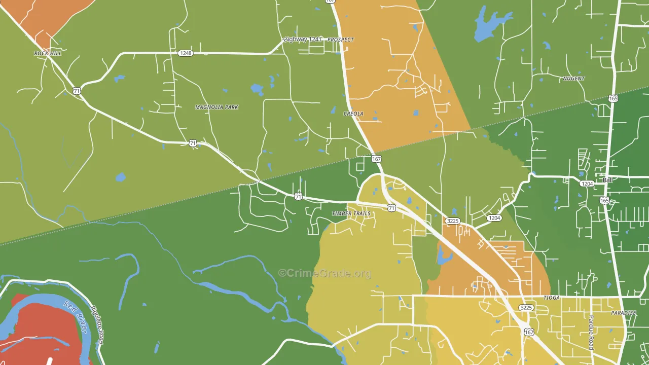 Timber Trails, LA Map of Murder Rates