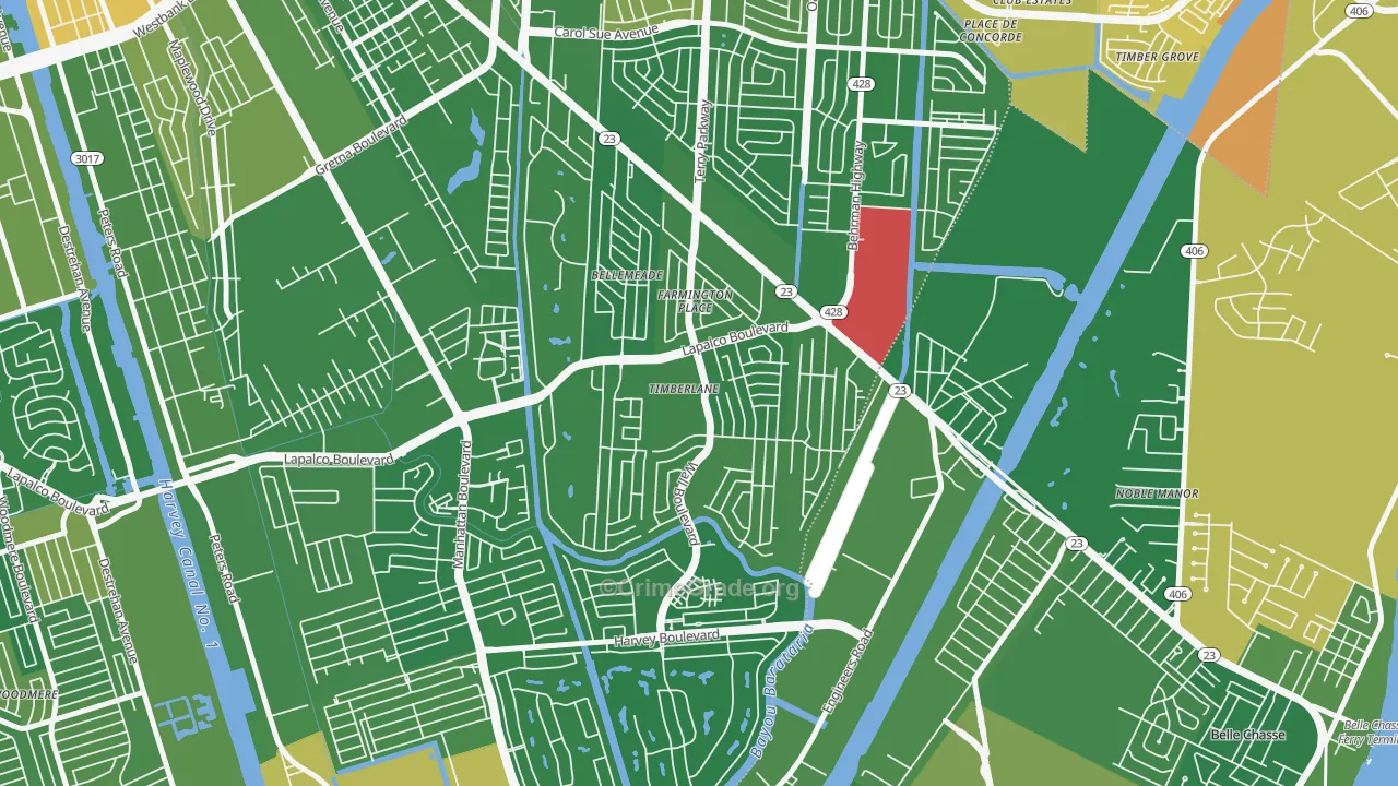 Timberlane, LA Map of Murder Rates