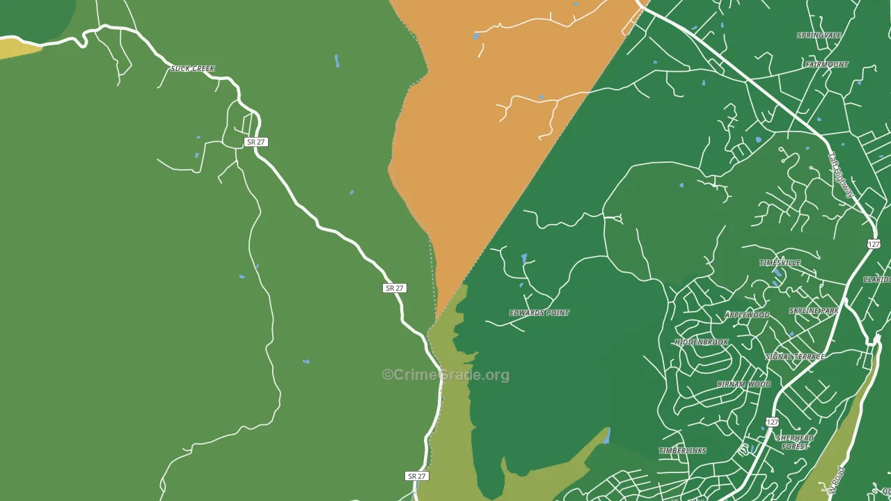 Timberlinks, TN Map of Murder Rates
