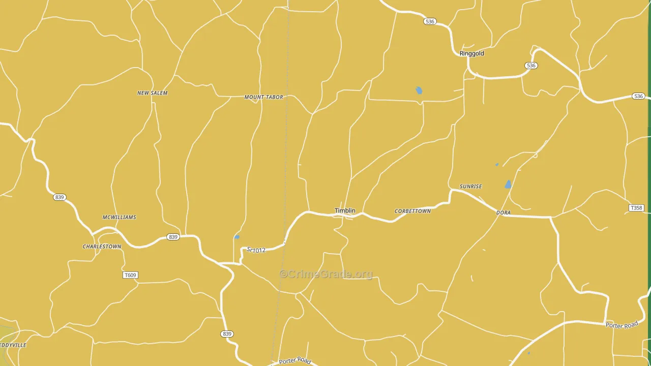 Timblin, PA Map of Murder Rates
