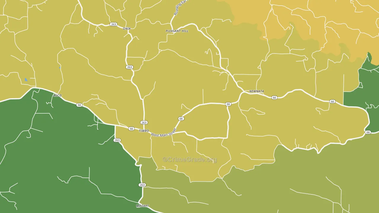 Timbo, AR Map of Murder Rates