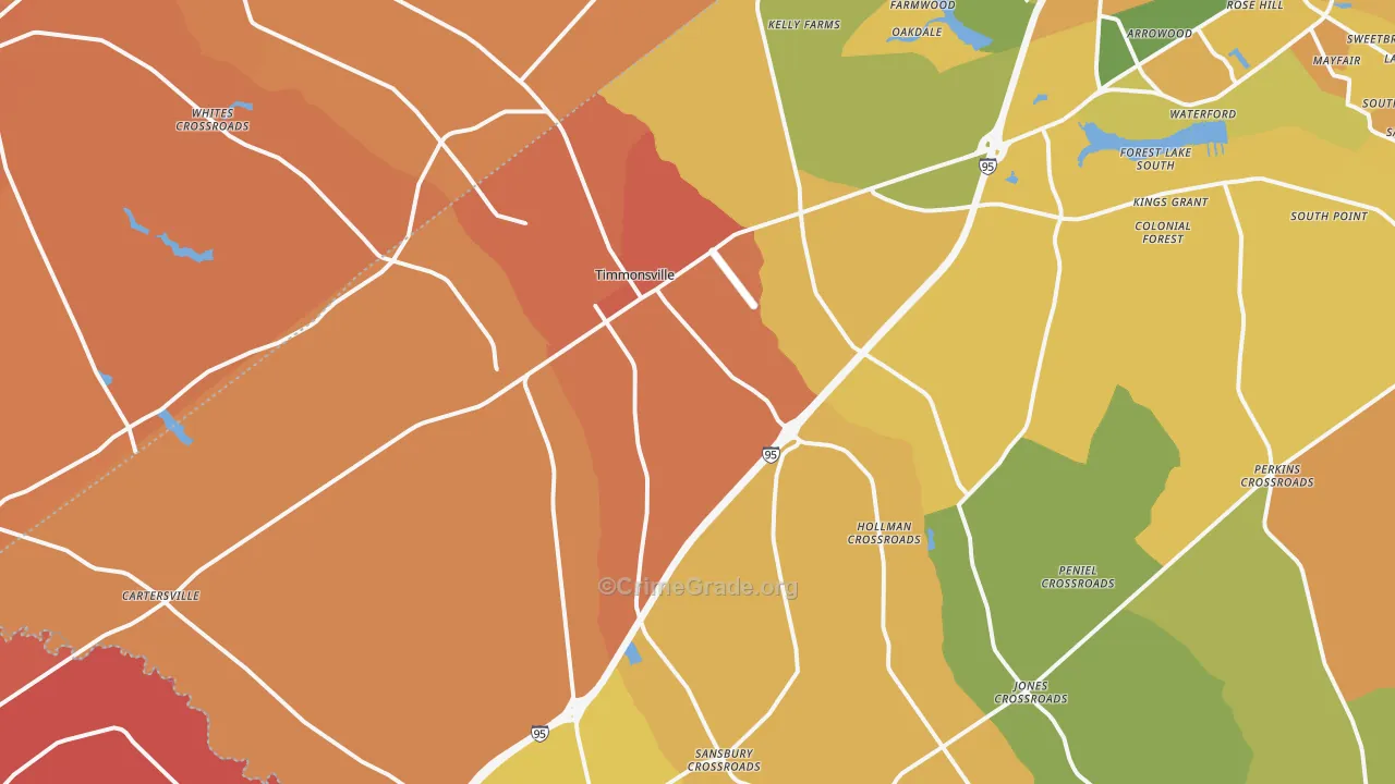 Timmonsville, SC Map of Murder Rates