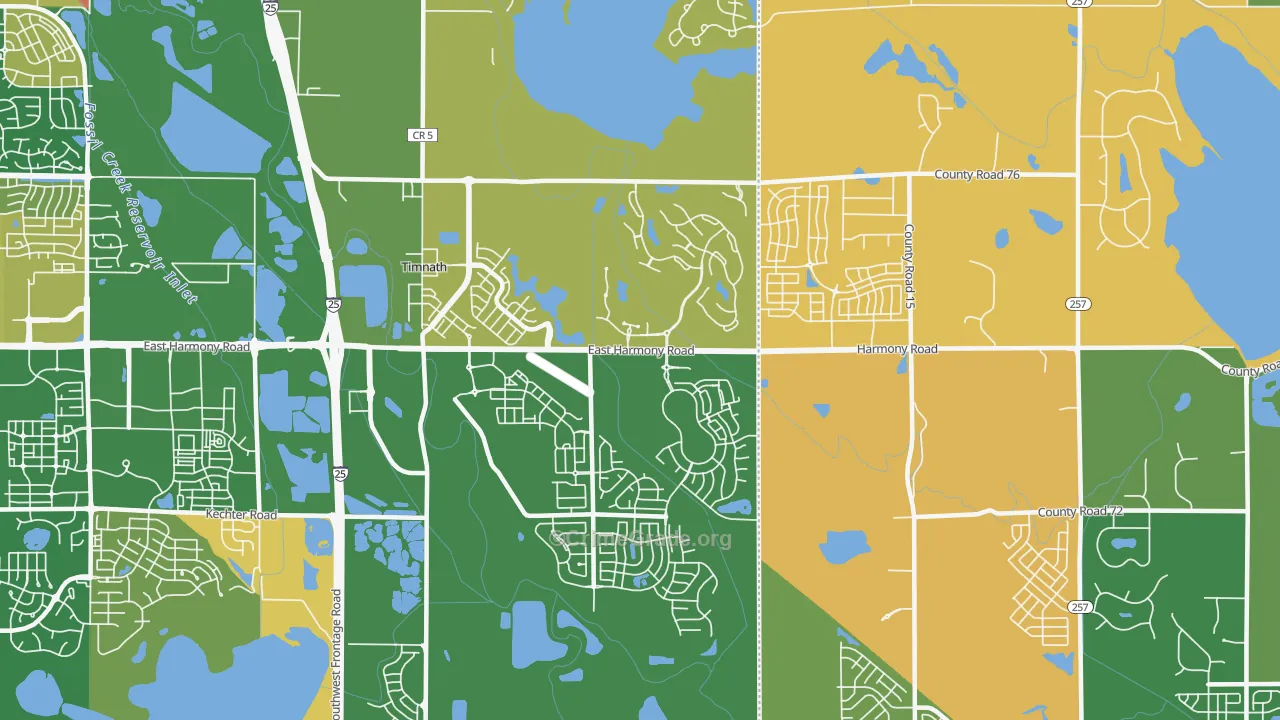 Timnath, CO Map of Murder Rates