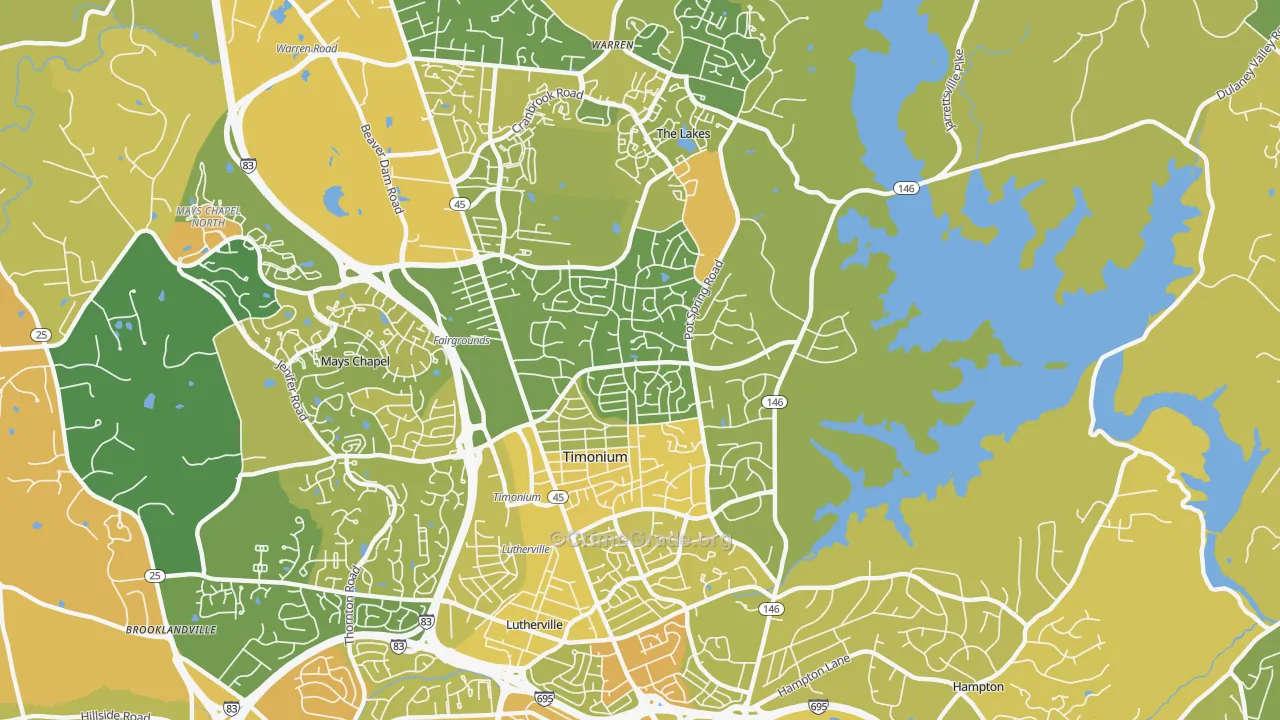 Timonium, MD Map of Murder Rates