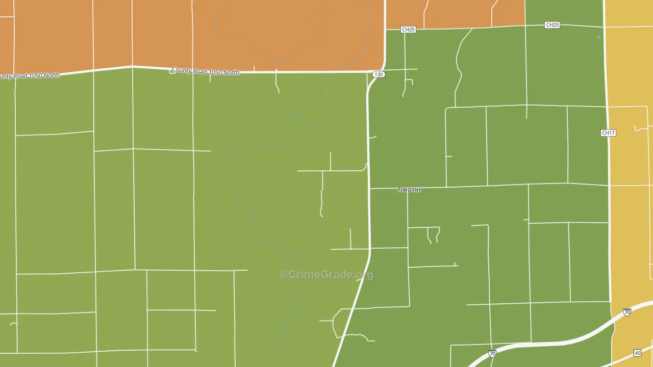 Timothy, IL Map of Murder Rates
