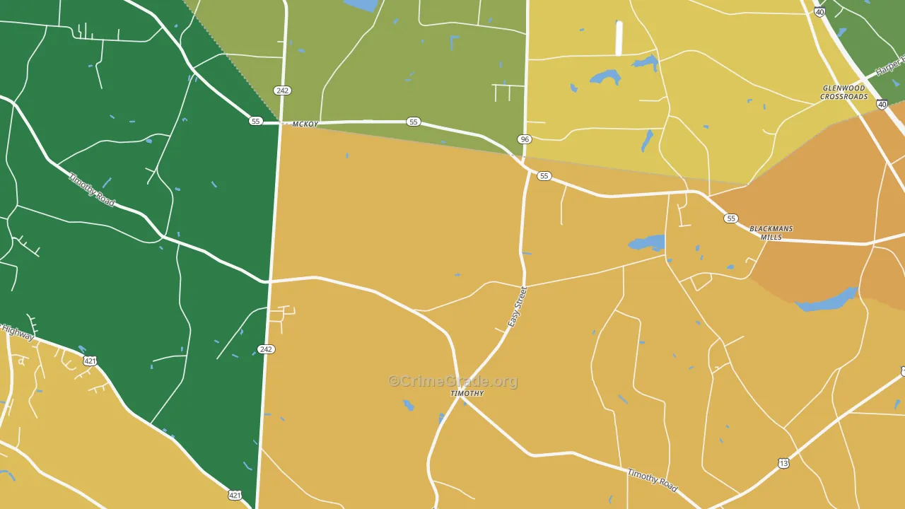Timothy, NC Map of Murder Rates