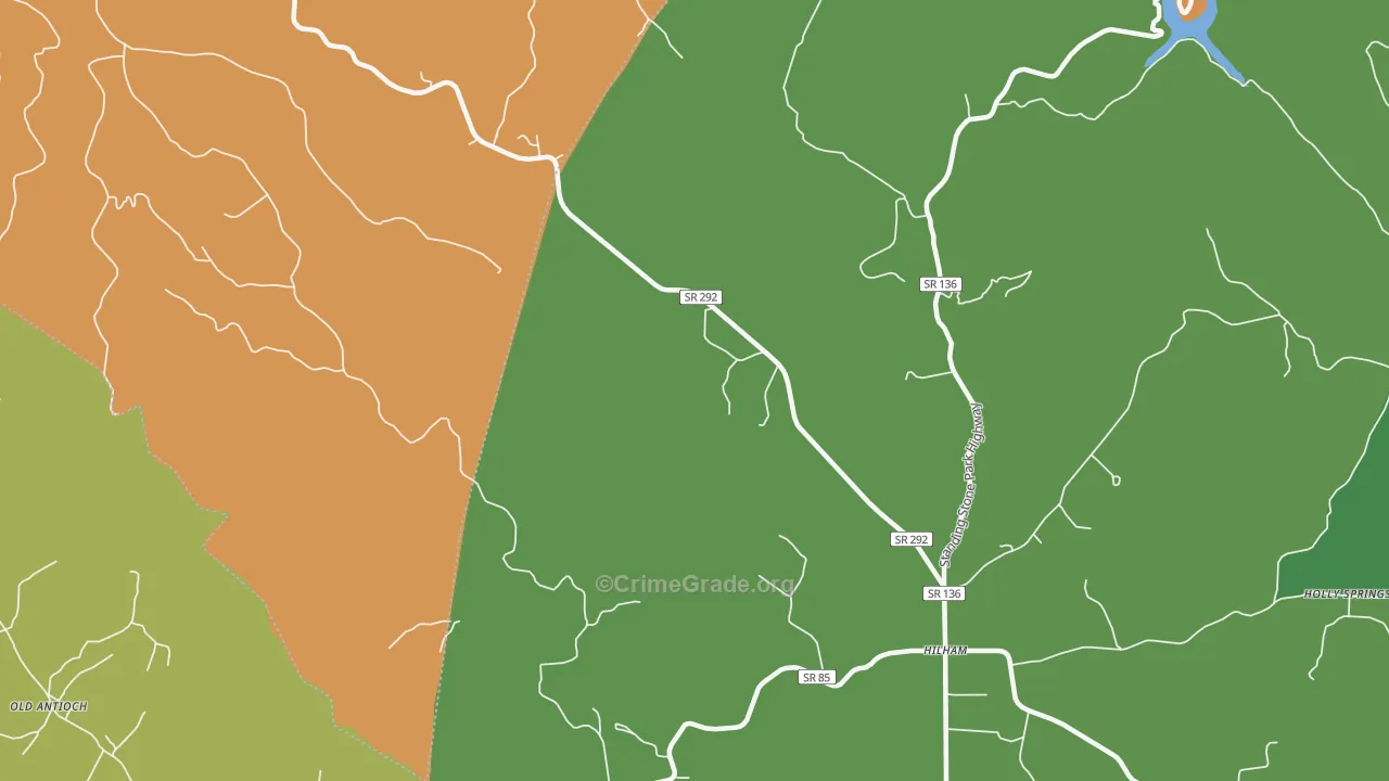 Timothy, TN Map of Murder Rates