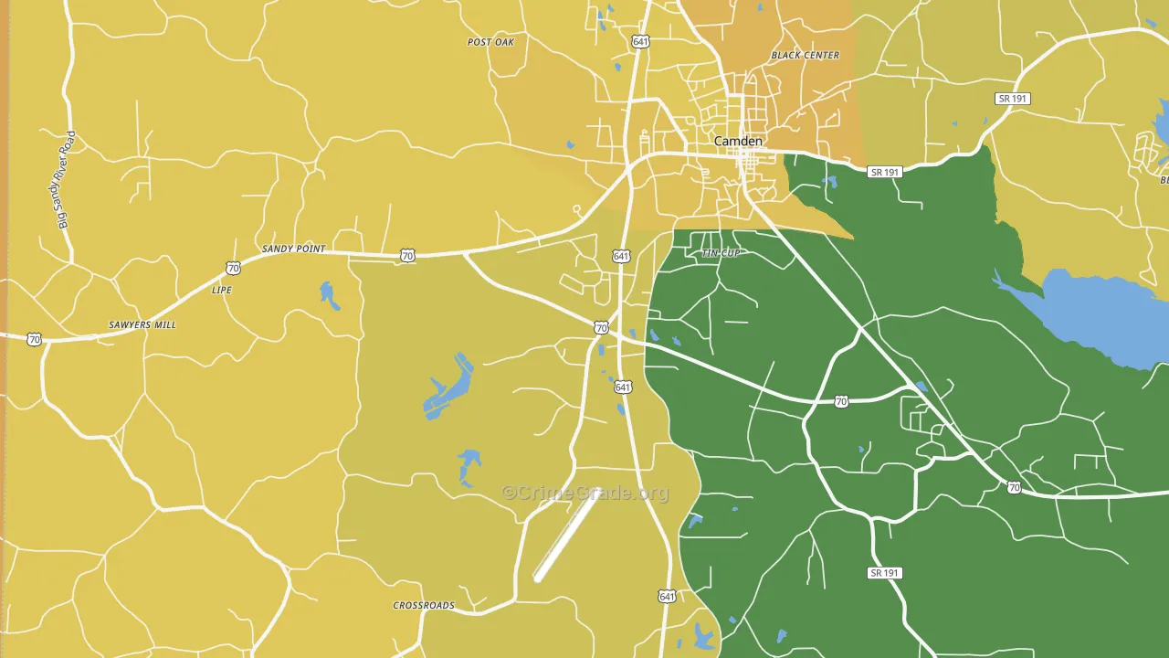 Tin Cup, TN Map of Murder Rates