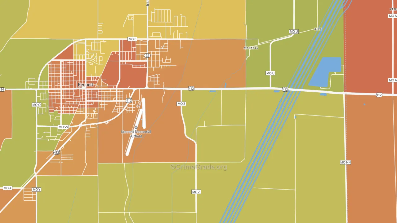 Tinkerville, MO Map of Murder Rates