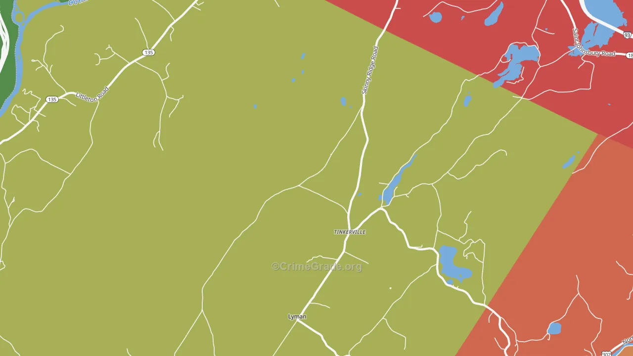 Tinkerville, NH Map of Murder Rates