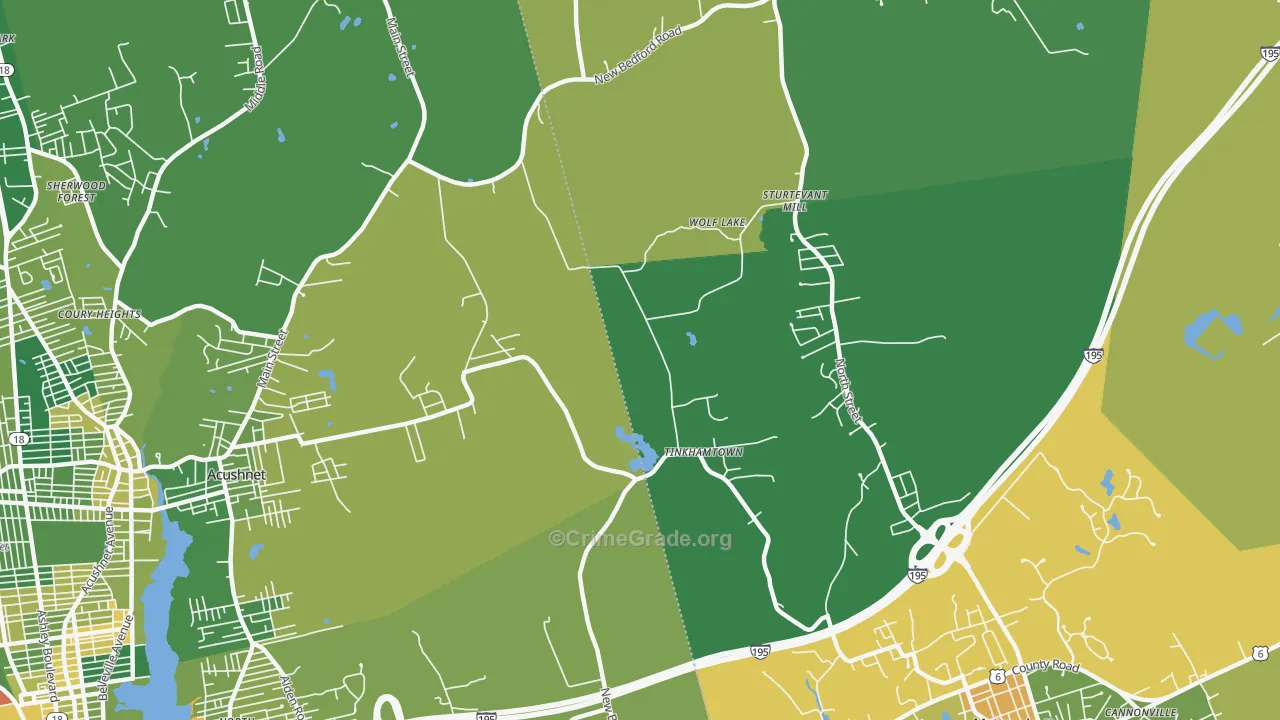 Tinkhamtown, MA Map of Murder Rates