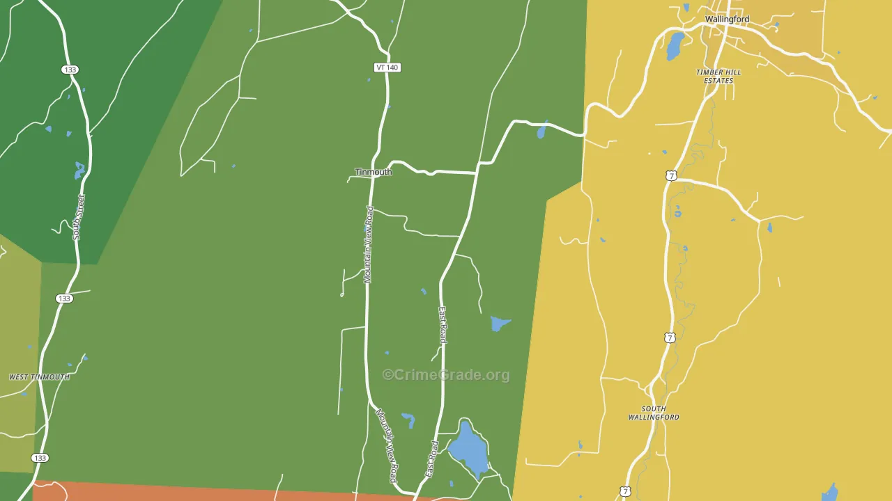 Tinmouth, VT Map of Murder Rates