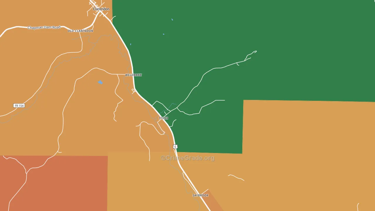 Tiona, PA Map of Murder Rates