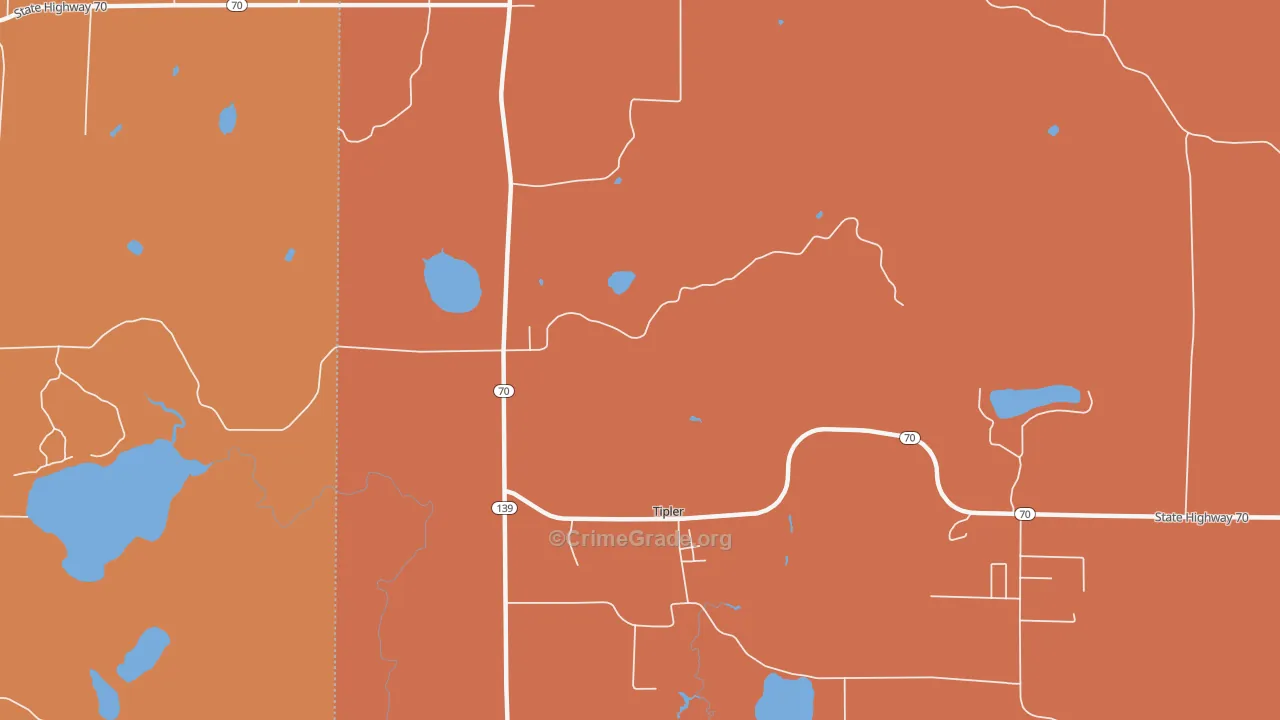 Tipler, WI Map of Murder Rates