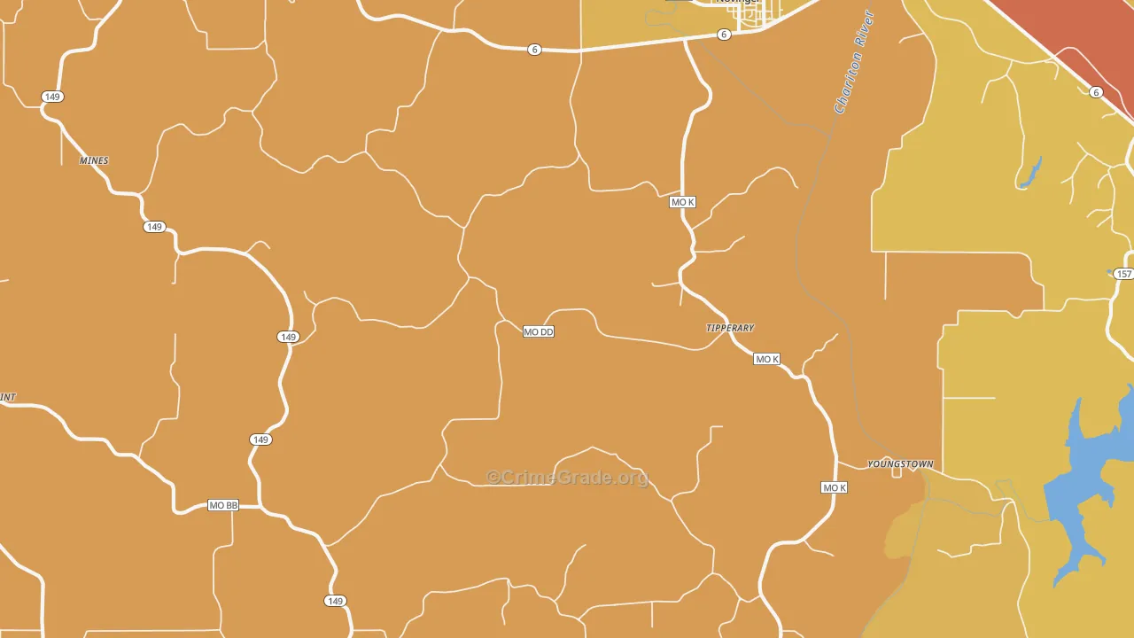 Tipperary, MO Map of Murder Rates