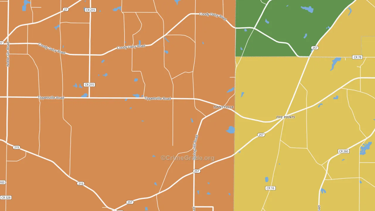 Tippettville, GA Map of Murder Rates