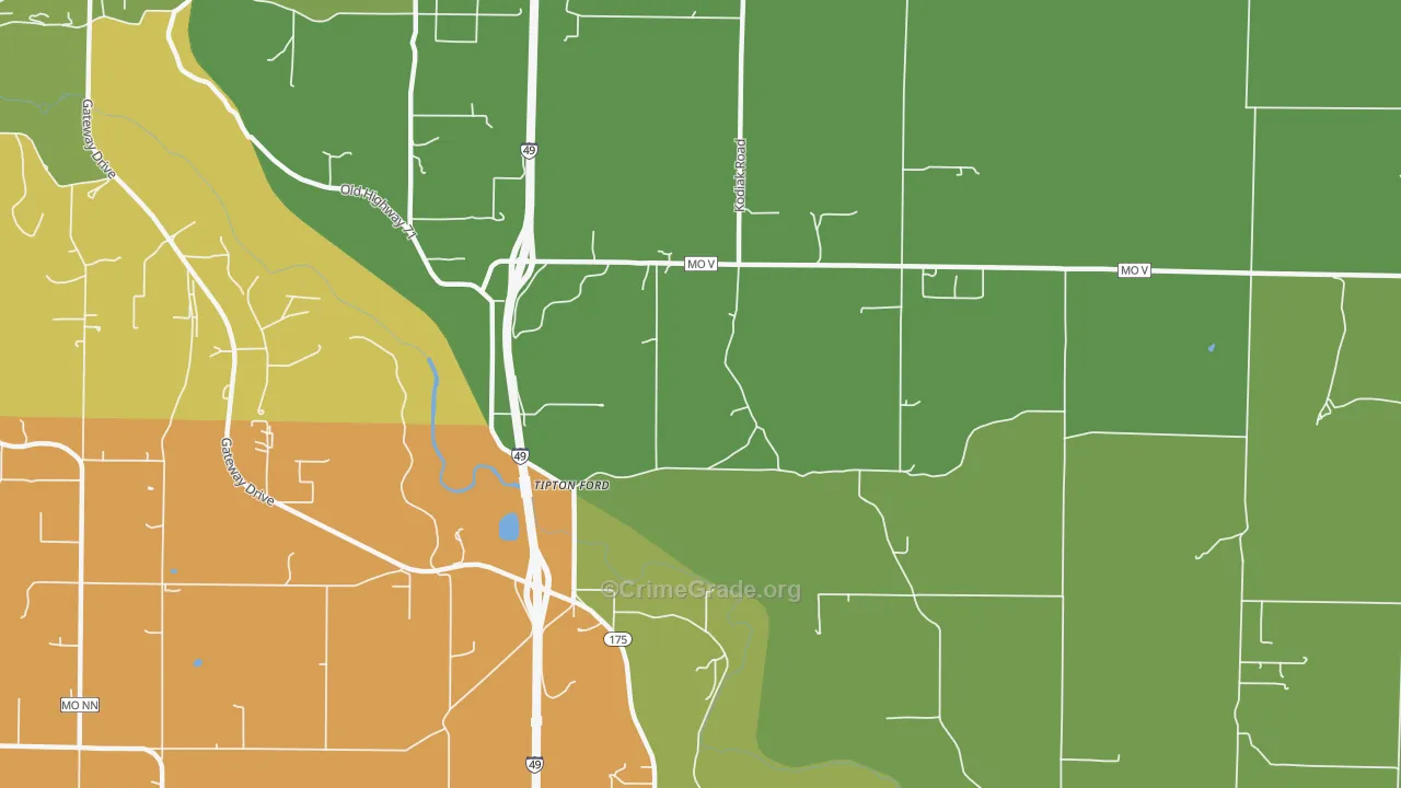 Tipton Ford, MO Map of Murder Rates