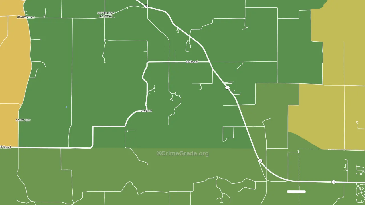 Tipton, IL Map of Murder Rates