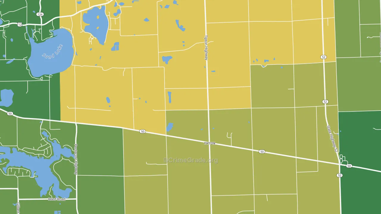 Tipton, MI Map of Murder Rates