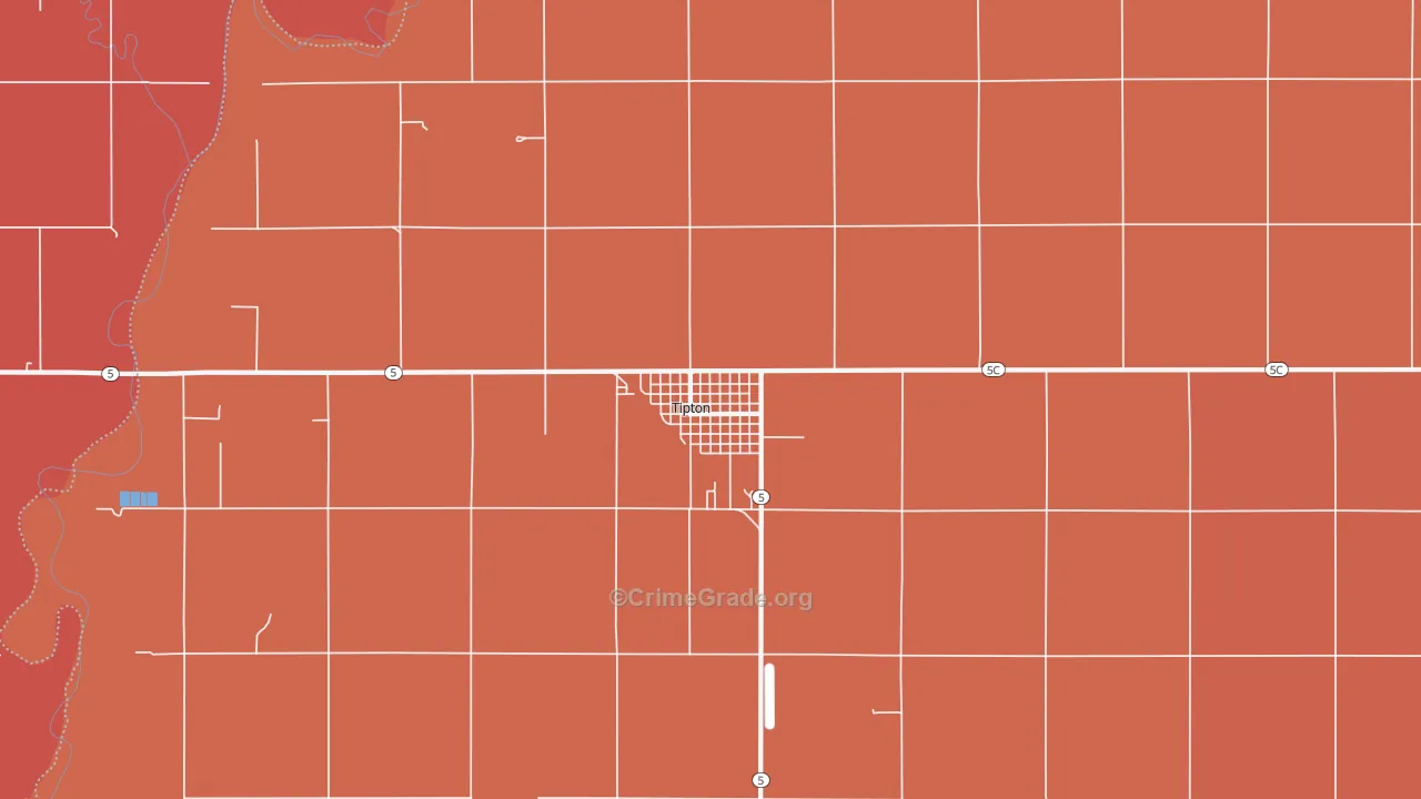 Tipton, OK Map of Murder Rates