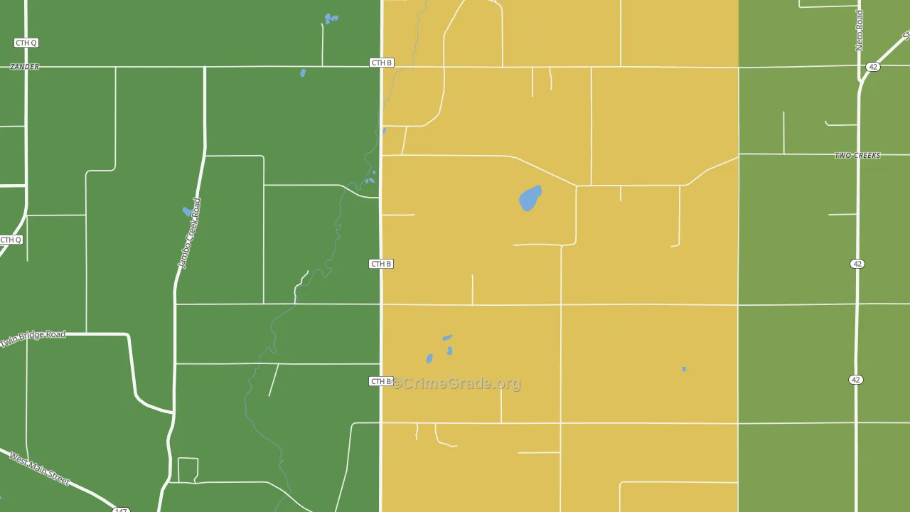 Tisch Mills, WI Map of Murder Rates