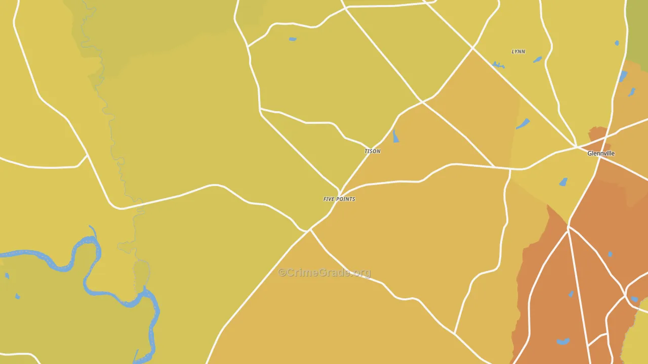 Tison, GA Map of Murder Rates