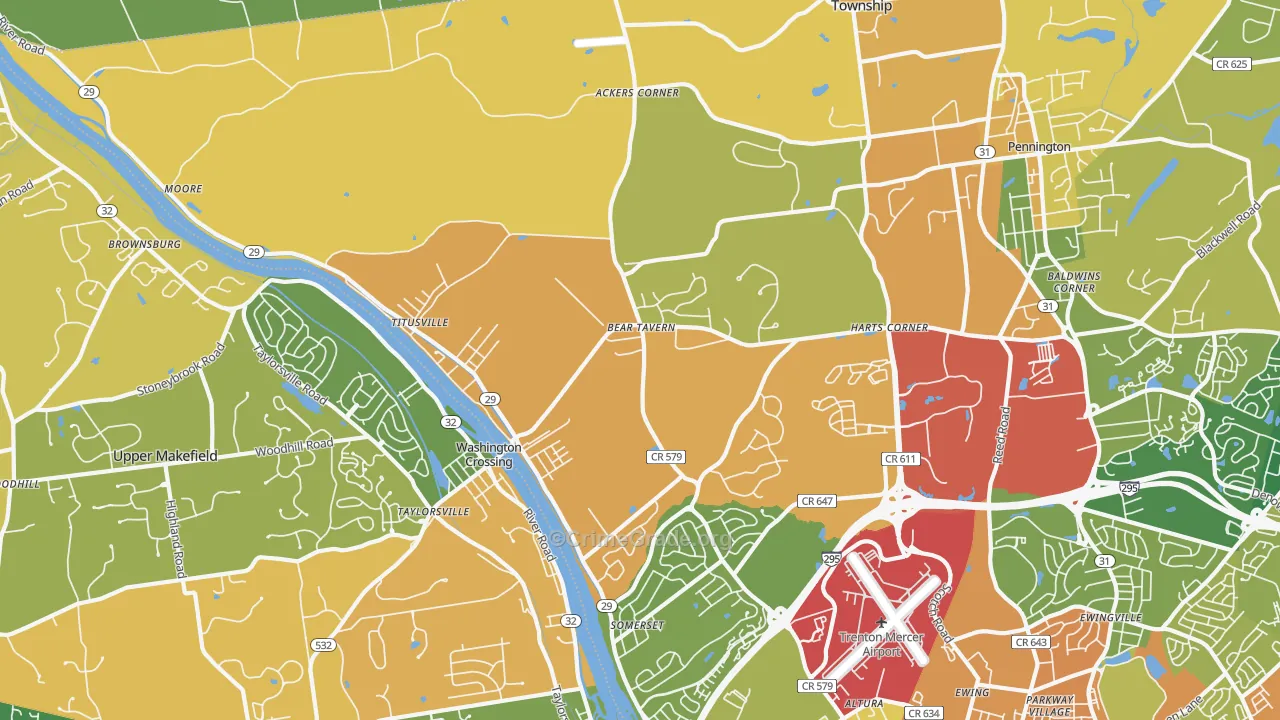 Titusville, NJ Map of Murder Rates