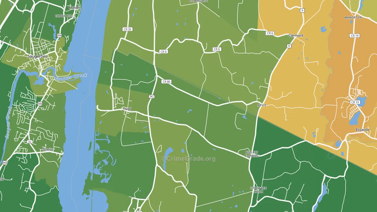 Tivoli, NY Map of Murder Rates