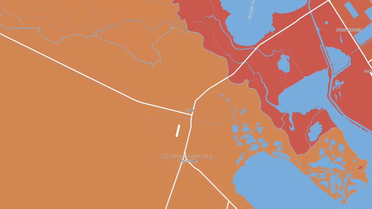 Tivoli, TX Map of Murder Rates