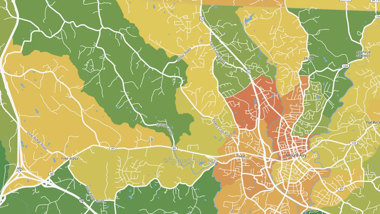Toast, NC Map of Murder Rates