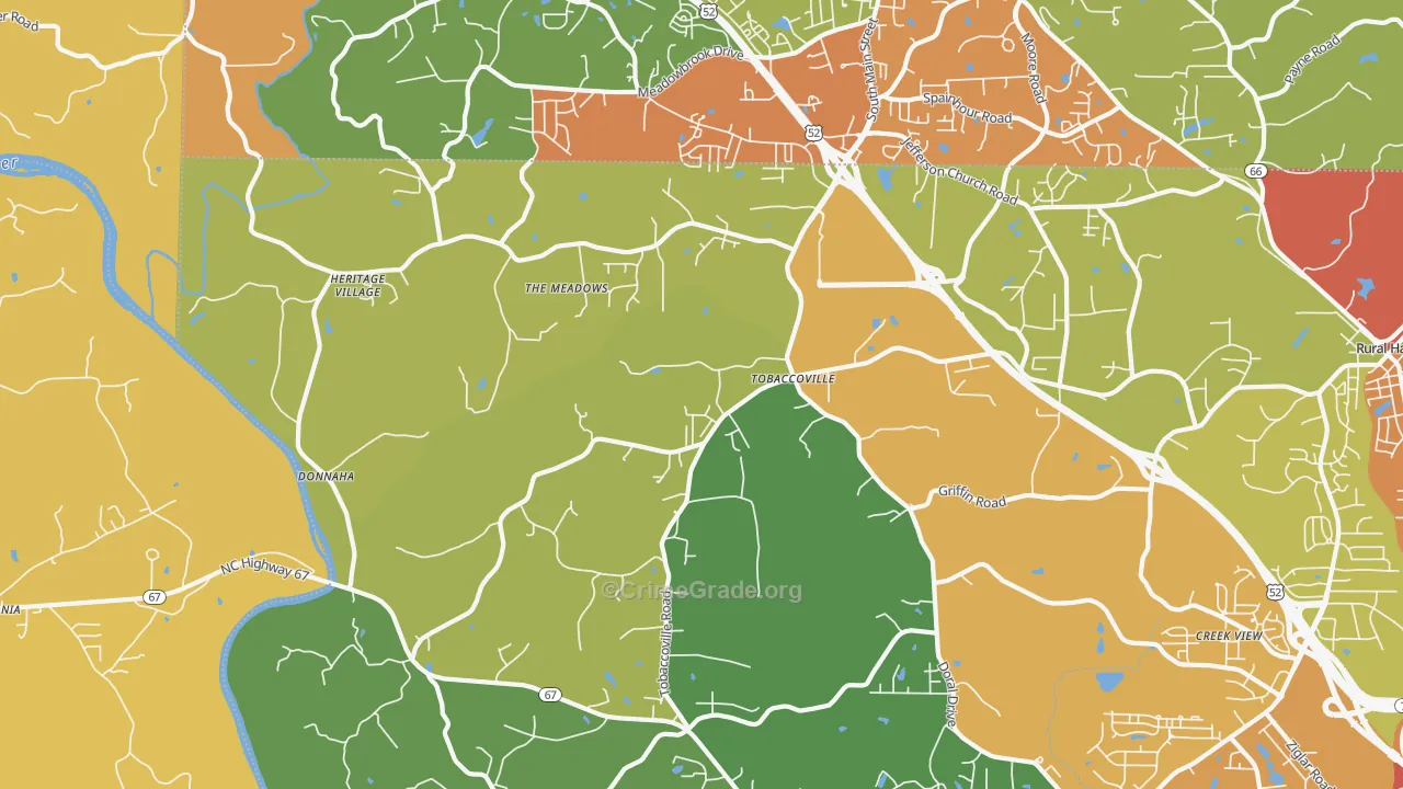 Tobaccoville, NC Map of Murder Rates