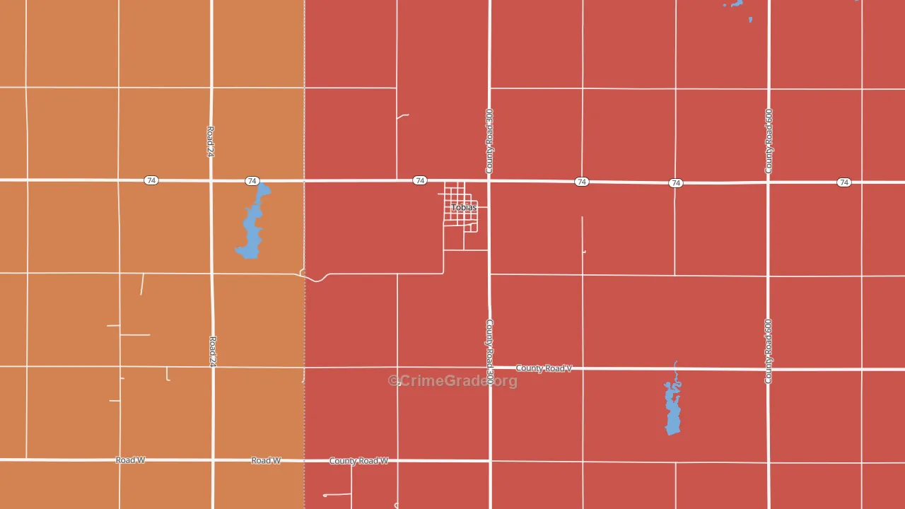 Tobias, NE Map of Murder Rates
