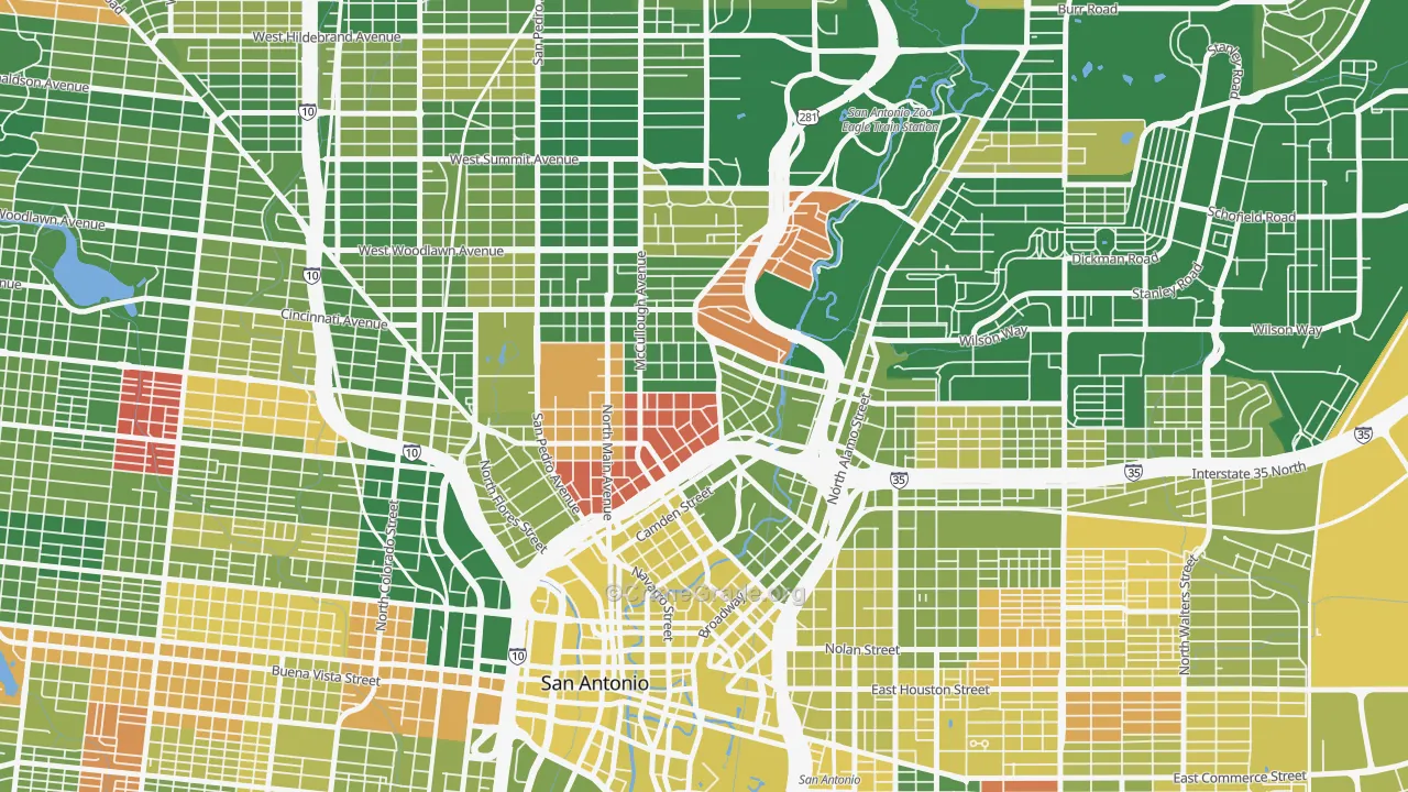Tobin Hill, San Antonio, TX Map of Murder Rates