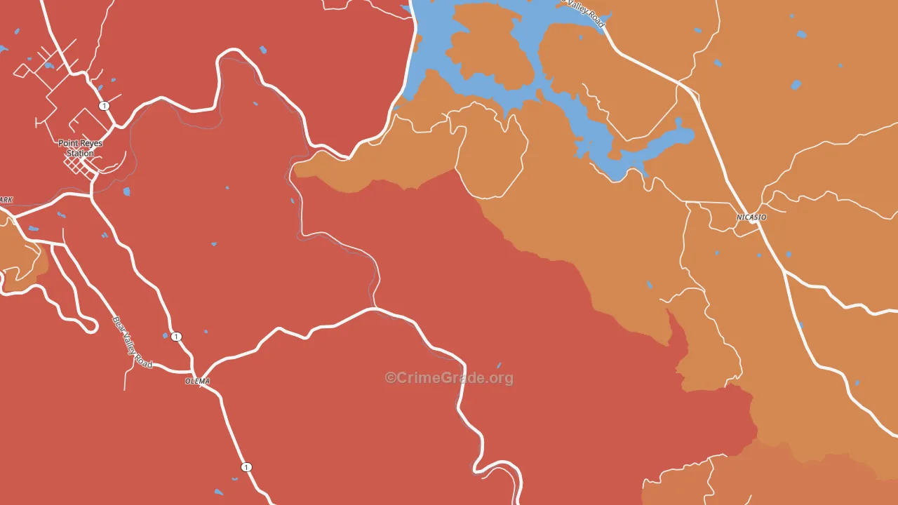Tocaloma, CA Map of Murder Rates