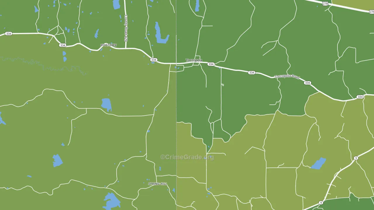 Toccopola, MS Map of Murder Rates