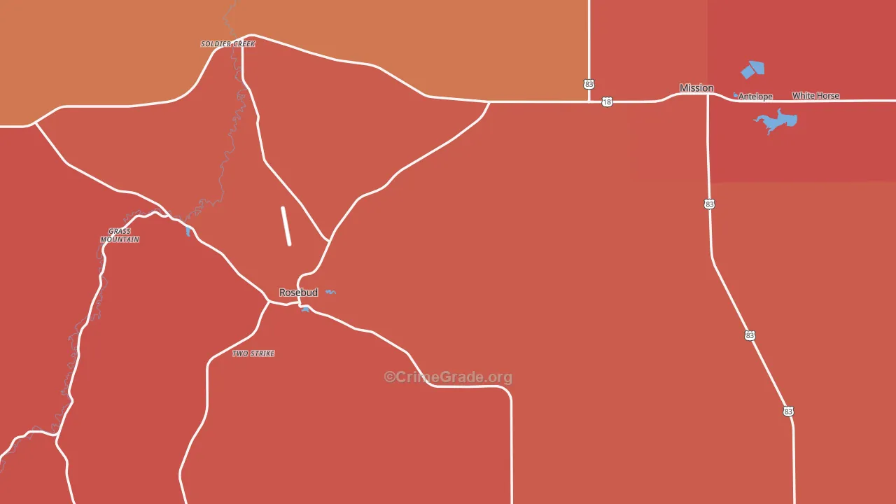 Todd County, SD Map of Murder Rates