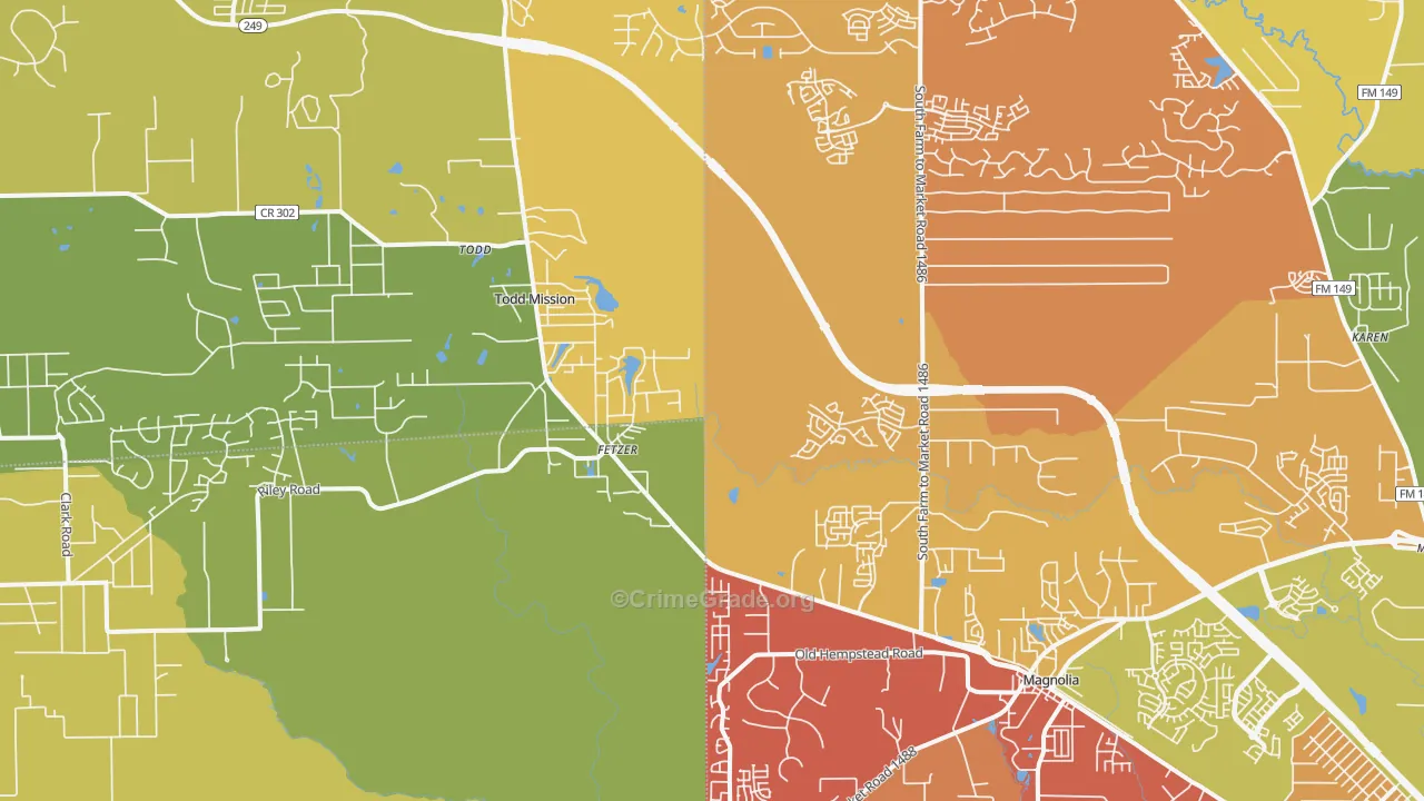 Todd Mission, TX Map of Murder Rates