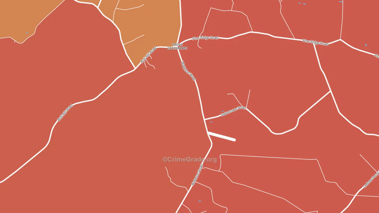 Todds Crossroads, NC Map of Murder Rates