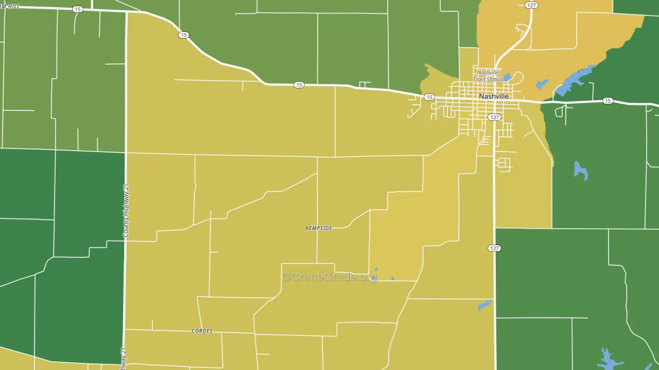 Todds Mill, IL Map of Murder Rates