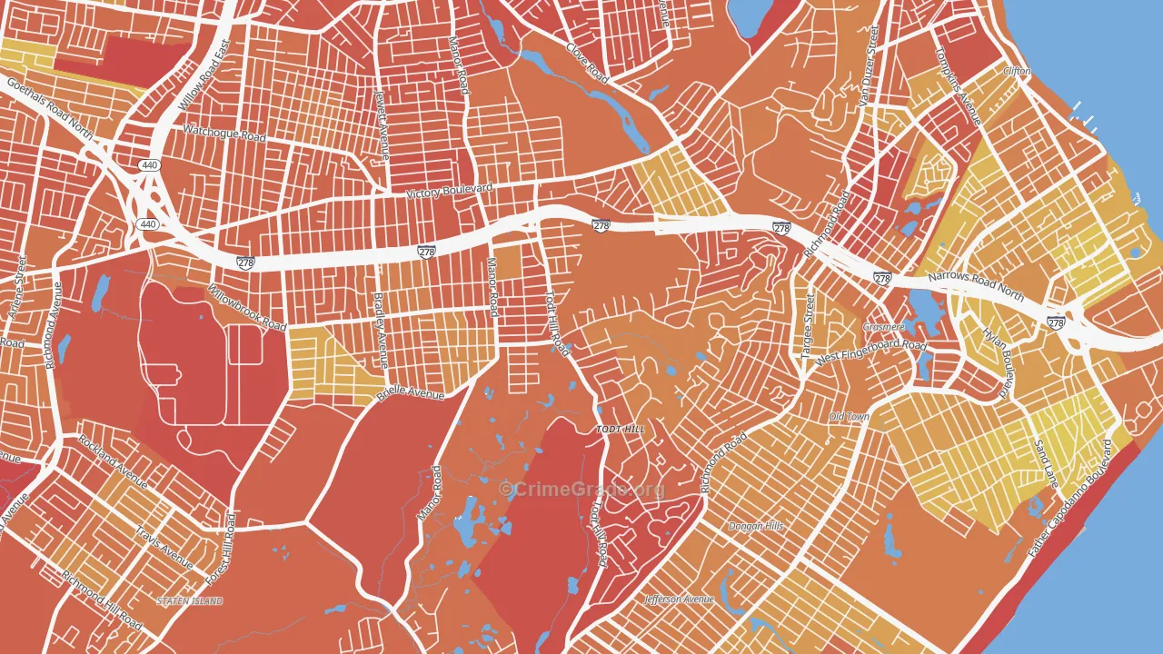 Todt Hill, Staten Island, NY Map of Murder Rates